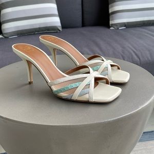 Malone Souliers leather sandals white 70mm, size 8